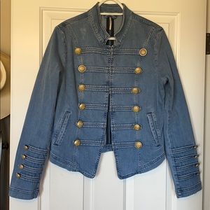 Free People Military Denim Jacket